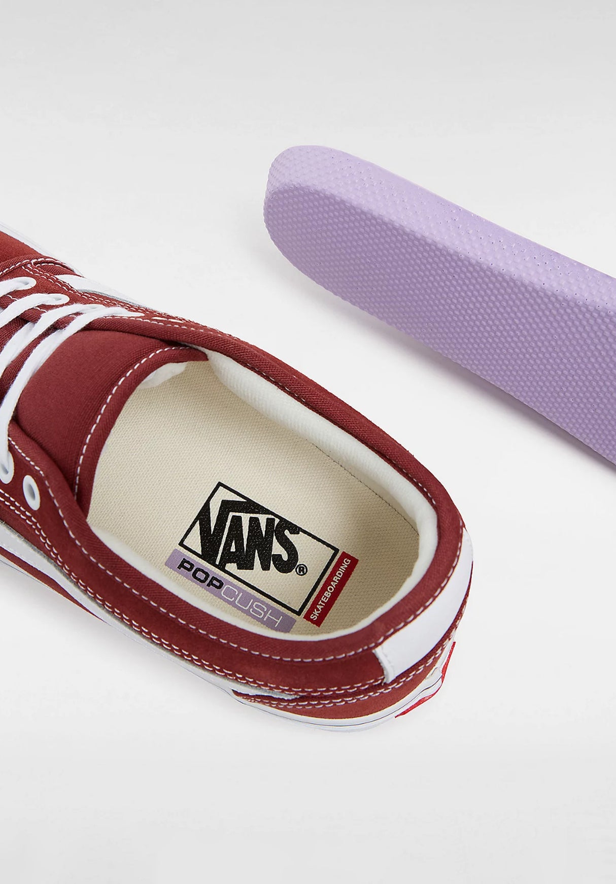 Skate Chukka Low Sidestripe burgundy-white Seitenansicht