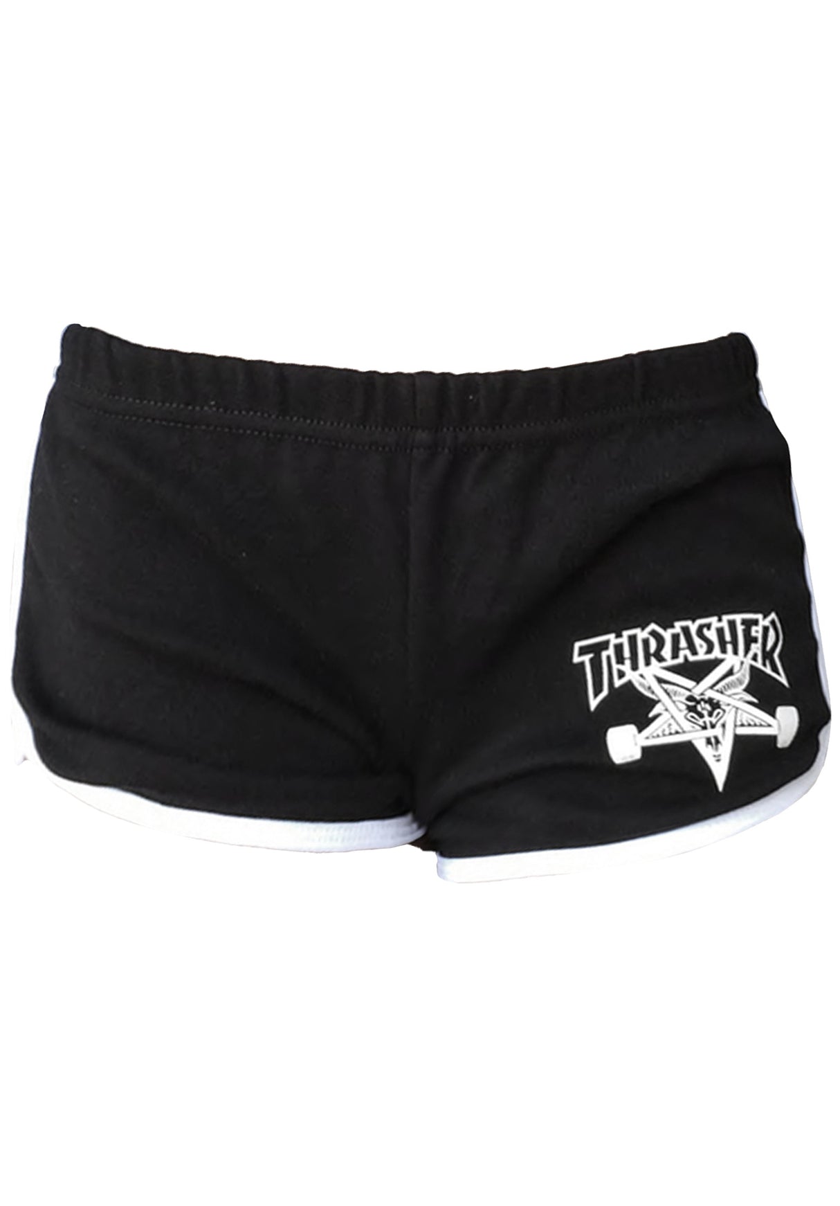 Skategoat Night Shorts Girls black-white Closeup1
