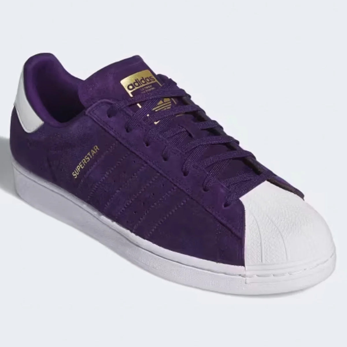 Purple Adidas Superstar High Top Gold Adidas Skateboarding