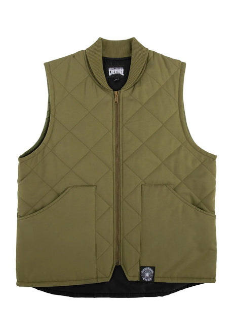 Support Quilt Vest Work Top stone green Vorderansicht