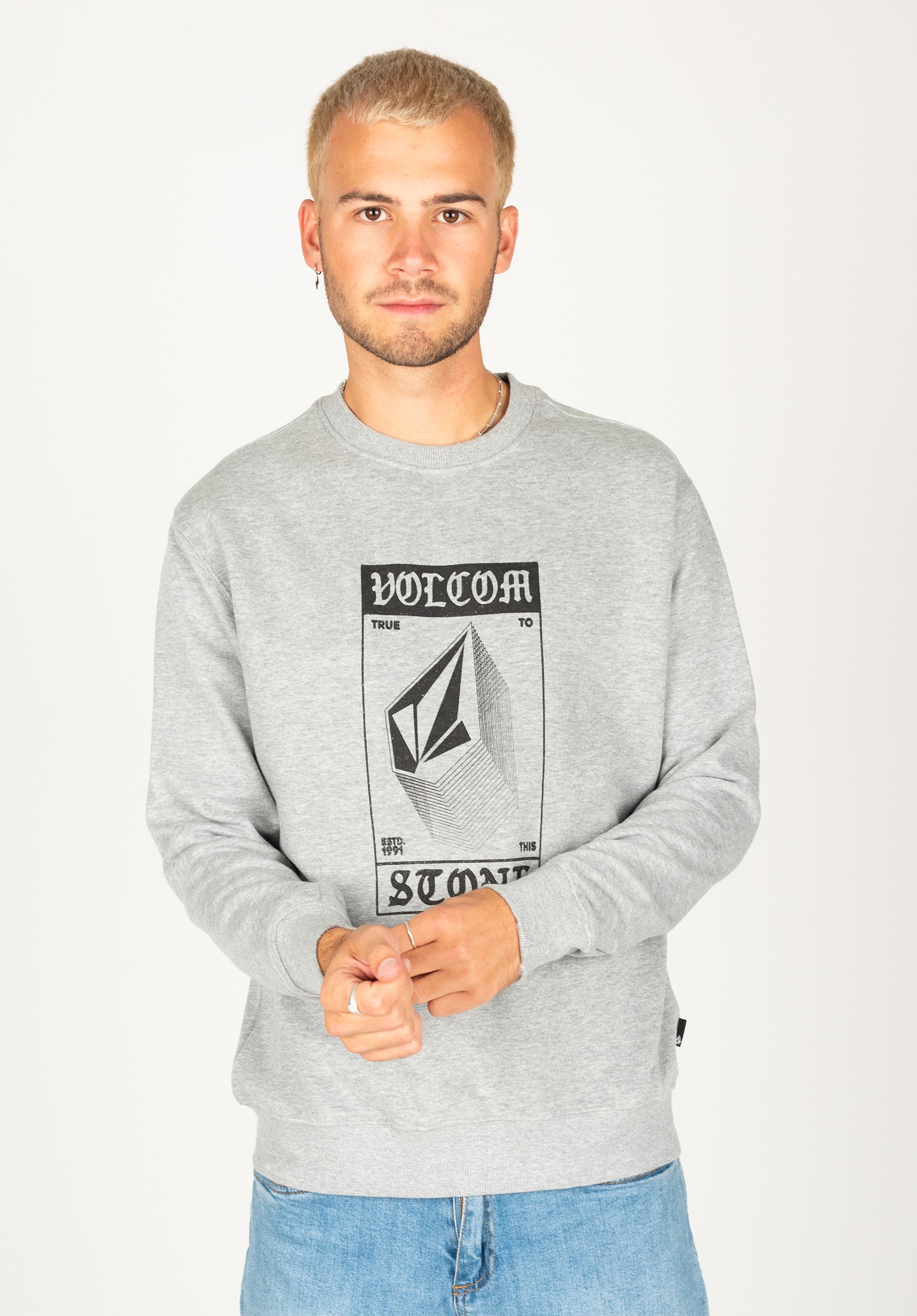 Watanite Crew Volcom Sweatshirt in heathergrey for c