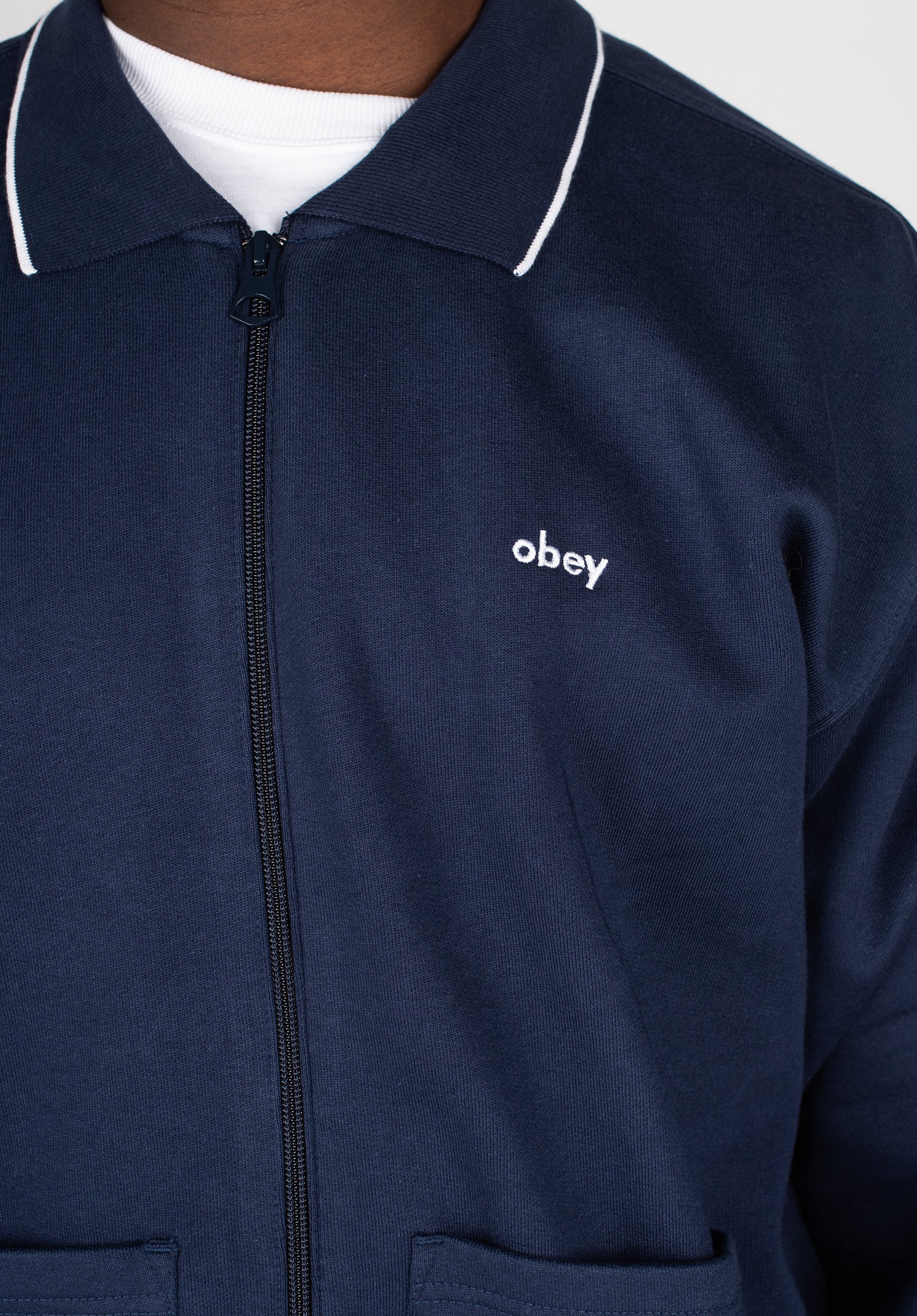 Fontana Zip Front Polo Sweatshirt academynavy Close-Up1 Zoom Image