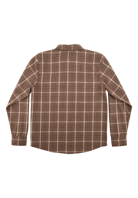 Independent Belmont Flannel Top Shirt-Longsleeve brown-tan – Back view