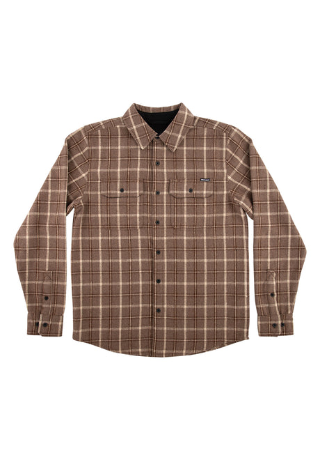 Independent Belmont Flannel Top Shirt-Longsleeve brown-tan – Front view