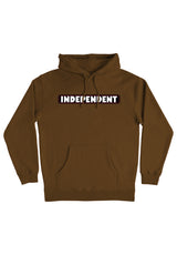 Independent Bar Logo heavyweight Hoodie-sweater brown – Vooraanzicht