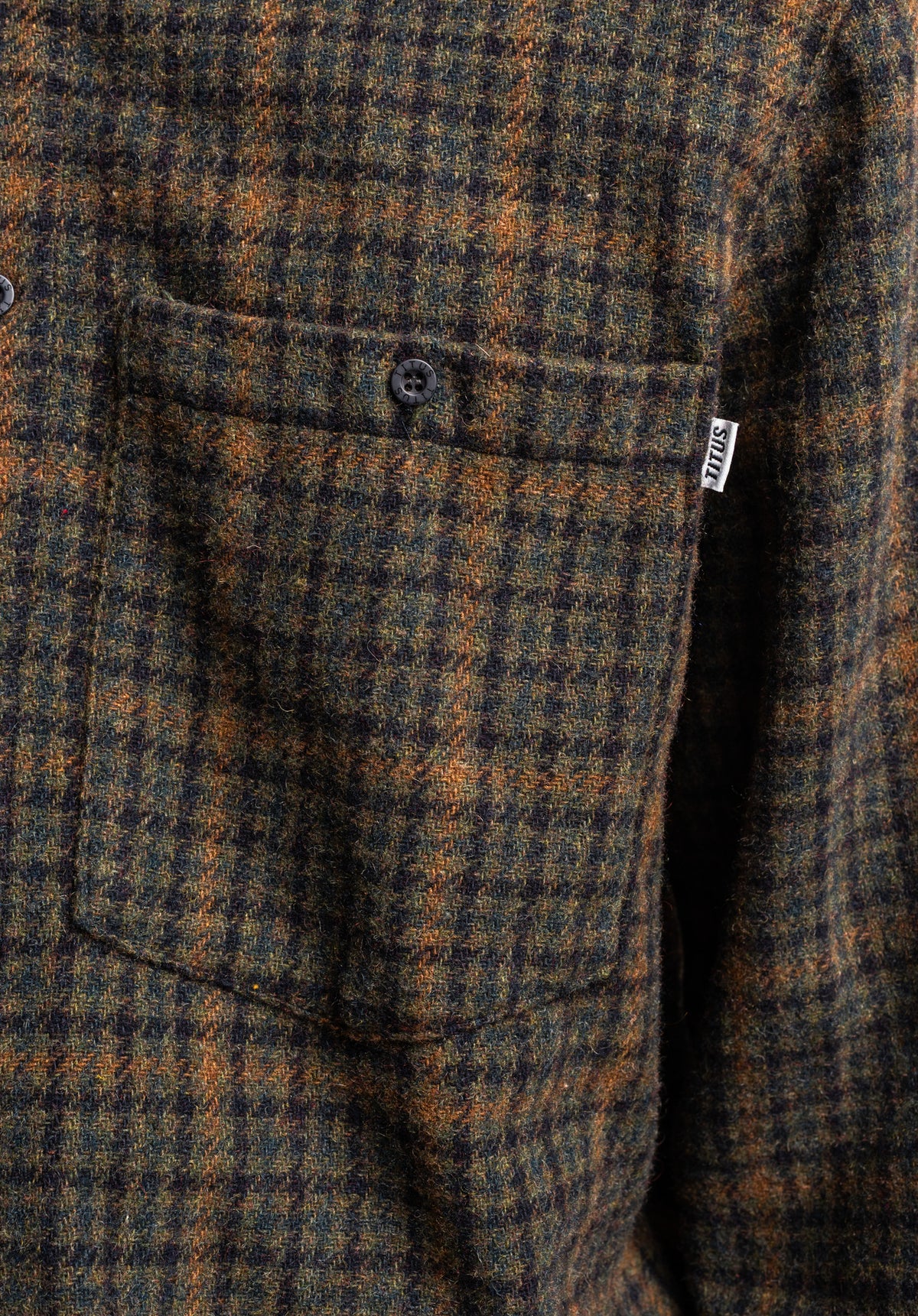 TITUS Willy Camicia a maniche lunghe navy-green checked – Vista di dettaglio 2