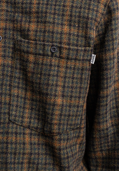 TITUS Willy Camicia a maniche lunghe navy-green checked – Vista di dettaglio 2