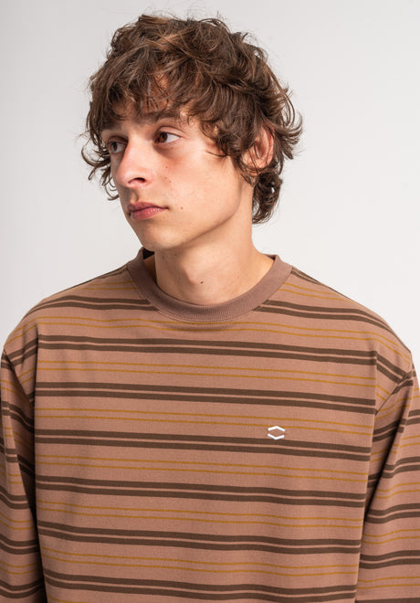 TITUS Icon Stripes Longsleeve darkbrown-striped – Back view