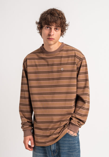 TITUS Icon Stripes Longsleeve darkbrown-striped – View 1