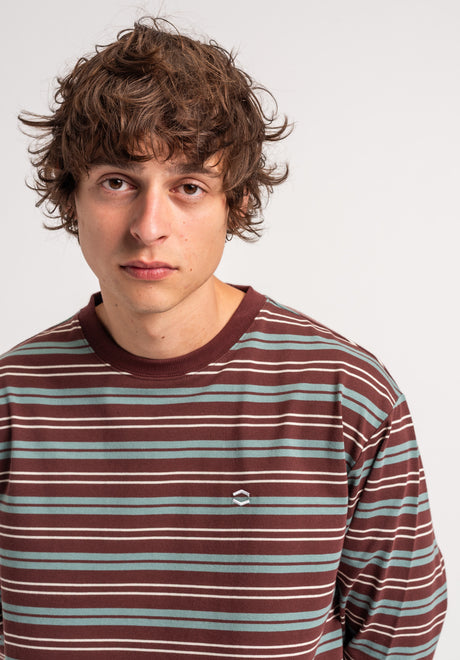 TITUS Icon Stripes Longsleeve darkberry-striped – Back view