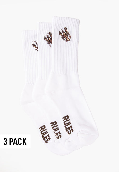 Rules Lobster 3 Pack Calze white – Vista frontale