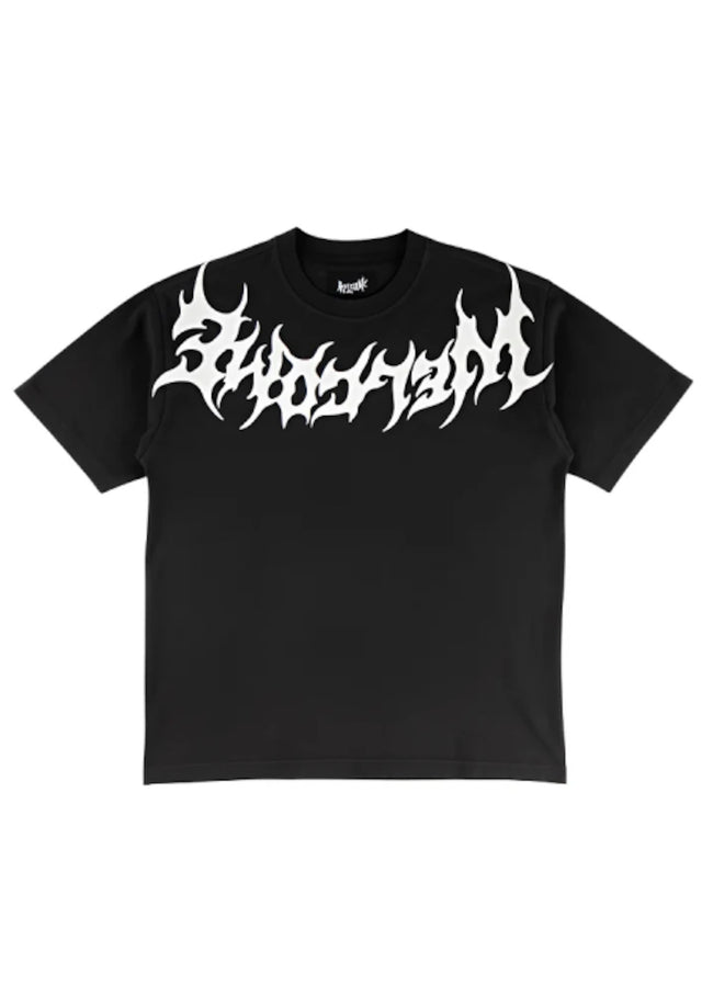 Collar Garment Dyed Knit black Vorderansicht
