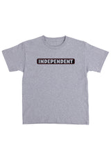 Independent Bar Logo Youth Midweight T-Shirt sportgrey-white – Front view