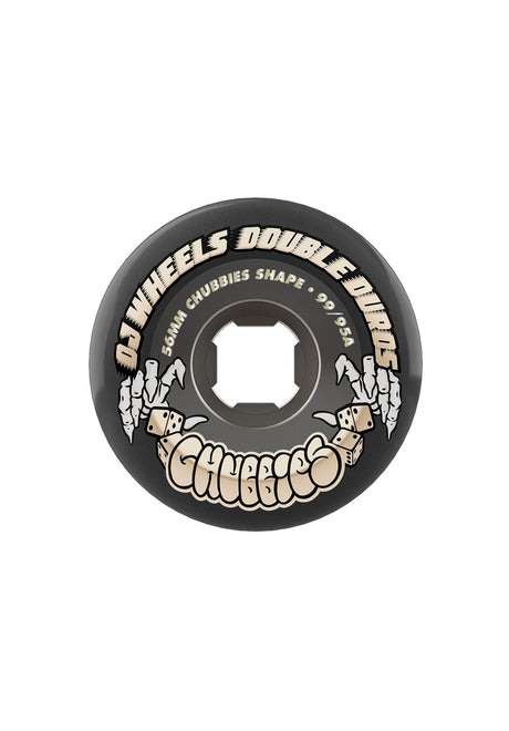 OJ Wheels Double Duro Chubbies 99A/95A Rueda transparent-black – Vista frontal