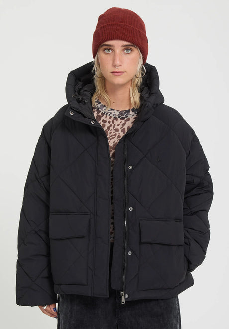 Volcom Out Of Boxy Puff Winter Jackets black – Front view