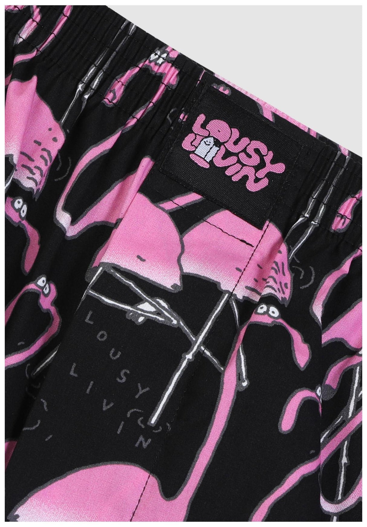 Lousy Livin Greater Flamingos Boxershorts black – Back view