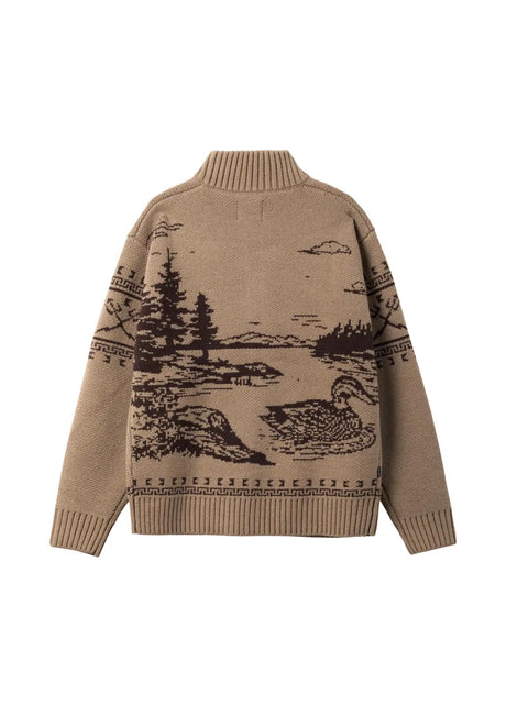 Dark Seas Old Timer Cardigan timberwolf – Back view