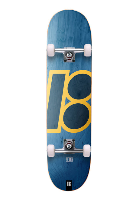 Plan-B Team Classic Stained Skateboard-compleet blue – Vooraanzicht