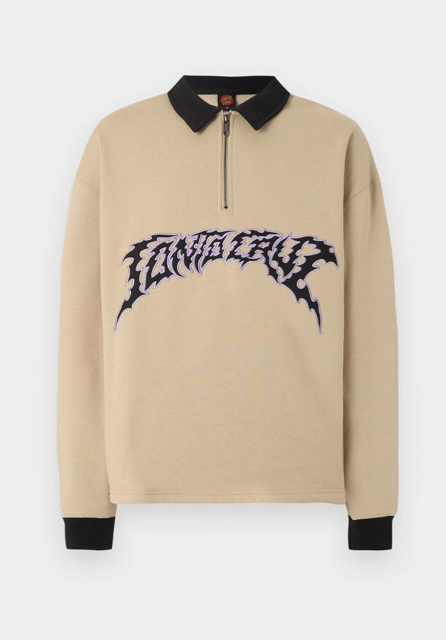Out Of Time Strip 1/4 Zip Crew stonegrey Vorderansicht