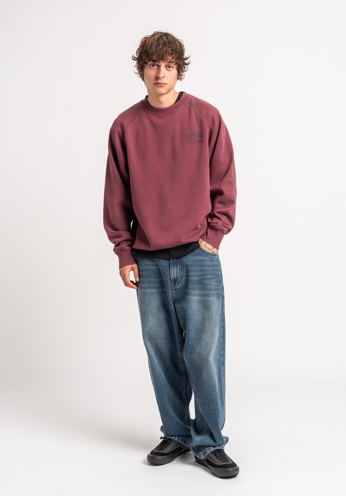 TITUS Heritage Clean Sweatshirt darkolivefaded – Set oppefra