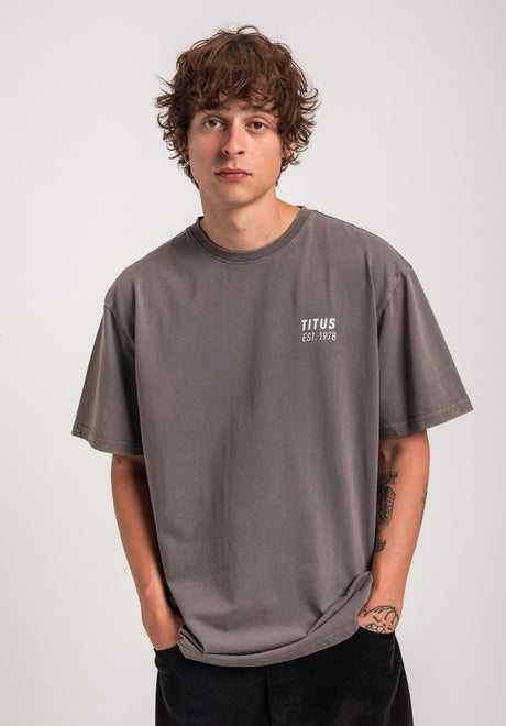 TITUS Yona T-Shirt greybluefaded – Back view