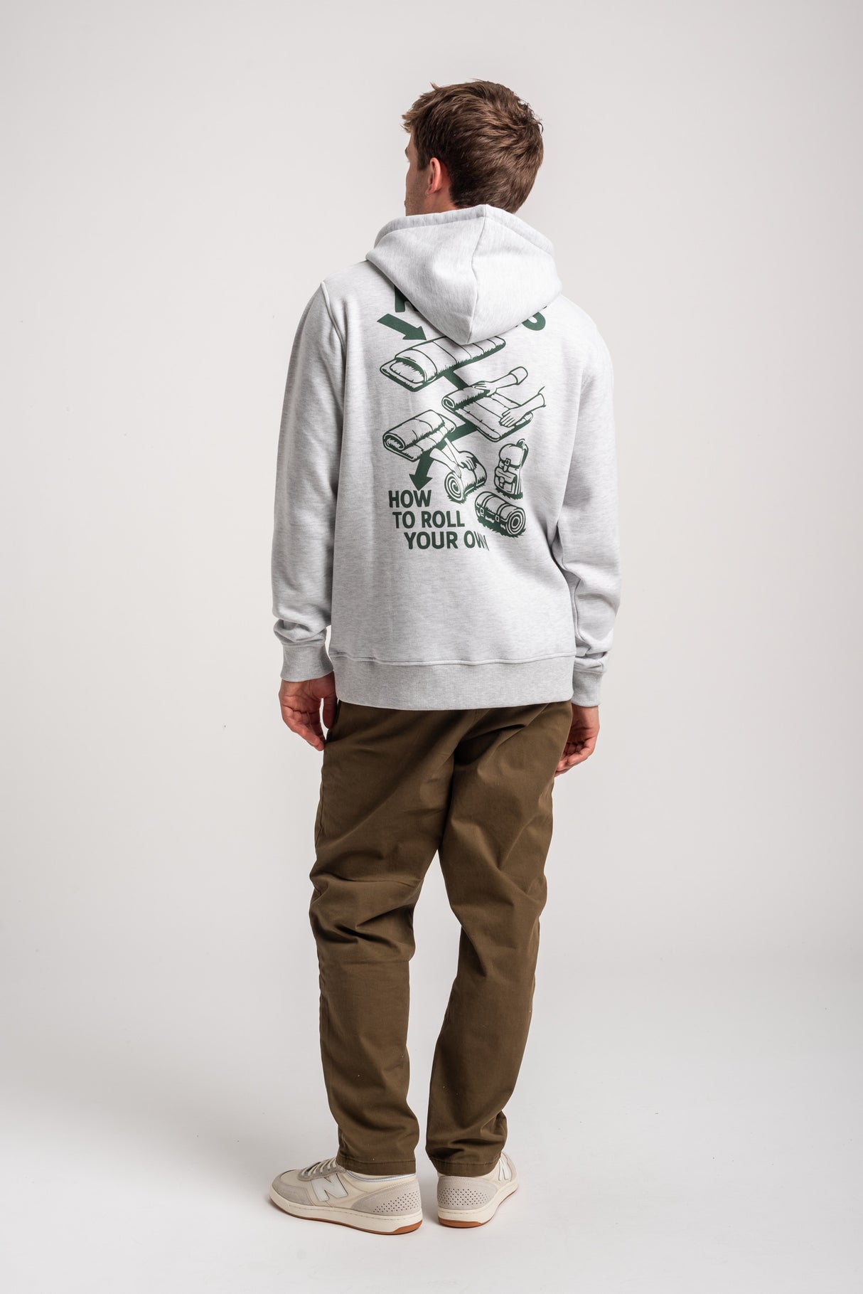 Rules Camping Bag Hoodie lightheathergrey – Top view