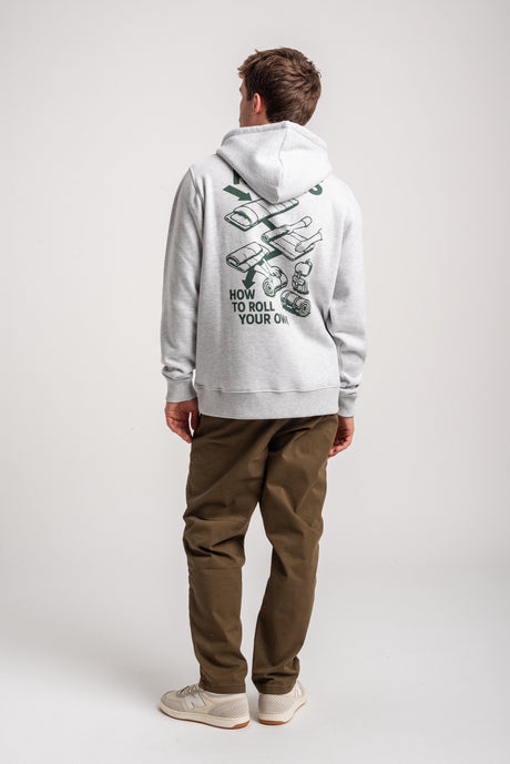 Rules Camping Bag Hoodie lightheathergrey – Set oppefra