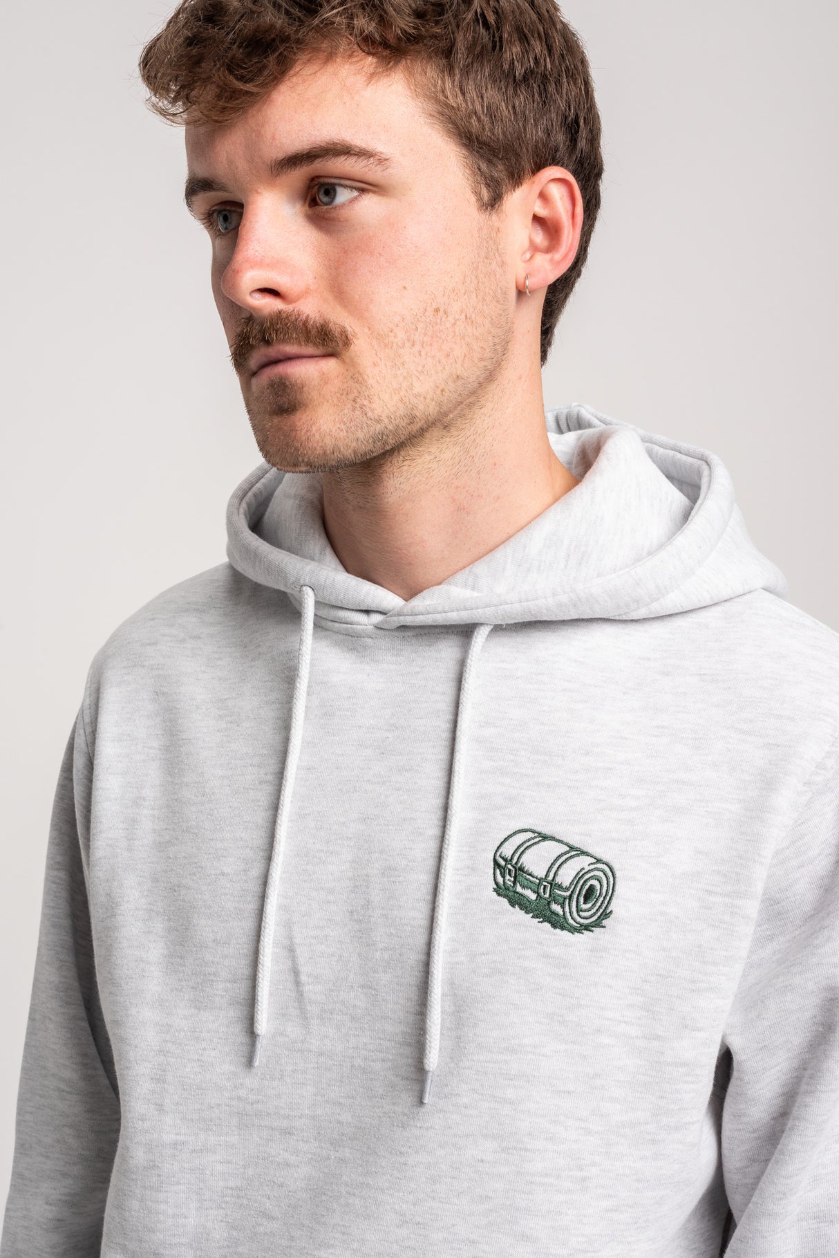 Rules Camping Bag Hoodie lightheathergrey – Bottom view
