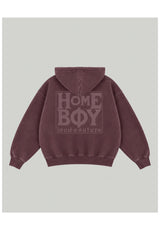 Homeboy Old School Zipper Hoody met rits maroon-washed – Vooraanzicht
