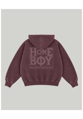 Old School Zipper maroon-washed Vorderansicht