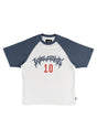 Dugout Boxy Raglan With Fabric Patch white-navy Vorderansicht
