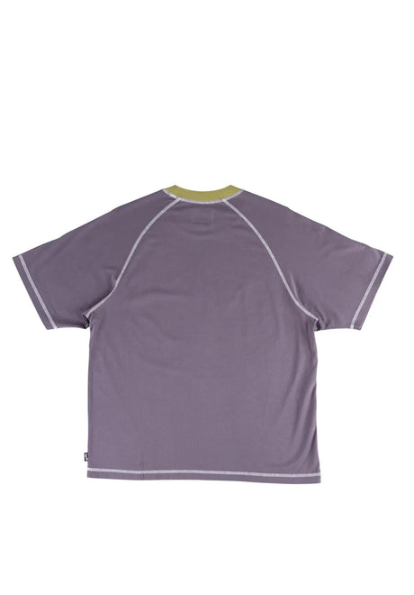 Welcome Rash Boxy Paneled Raglan T-Shirt grape – Back view