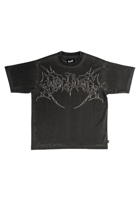 Welcome Grapple Boxy Overprint T-Shirt black-white – Front view