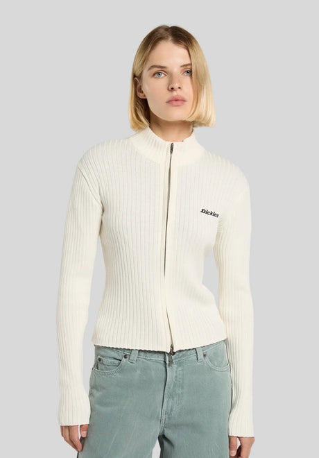 Dickies Wellsville FZ Cardigan egret – Set forfra