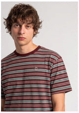 TITUS Icon Stripes Camiseta darkberry-striped – Vista trasera