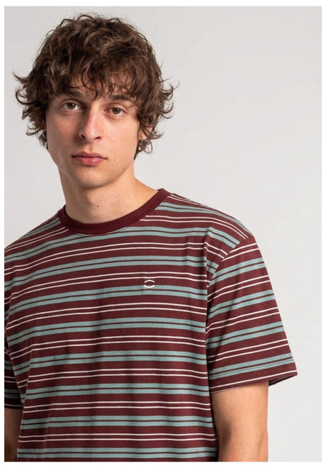 TITUS Icon Stripes Camiseta darkberry-striped – Vista trasera