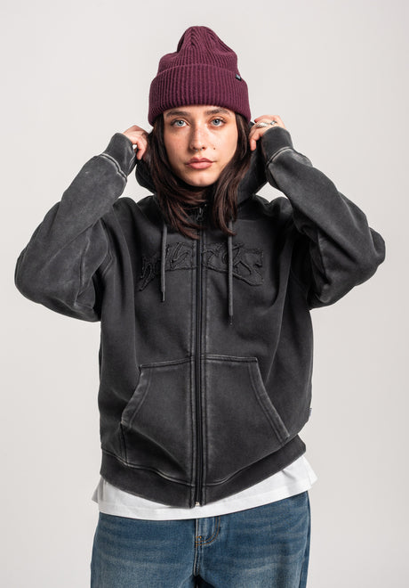 TITUS W Classic Front Zip-Hoodie blackfaded – Back view