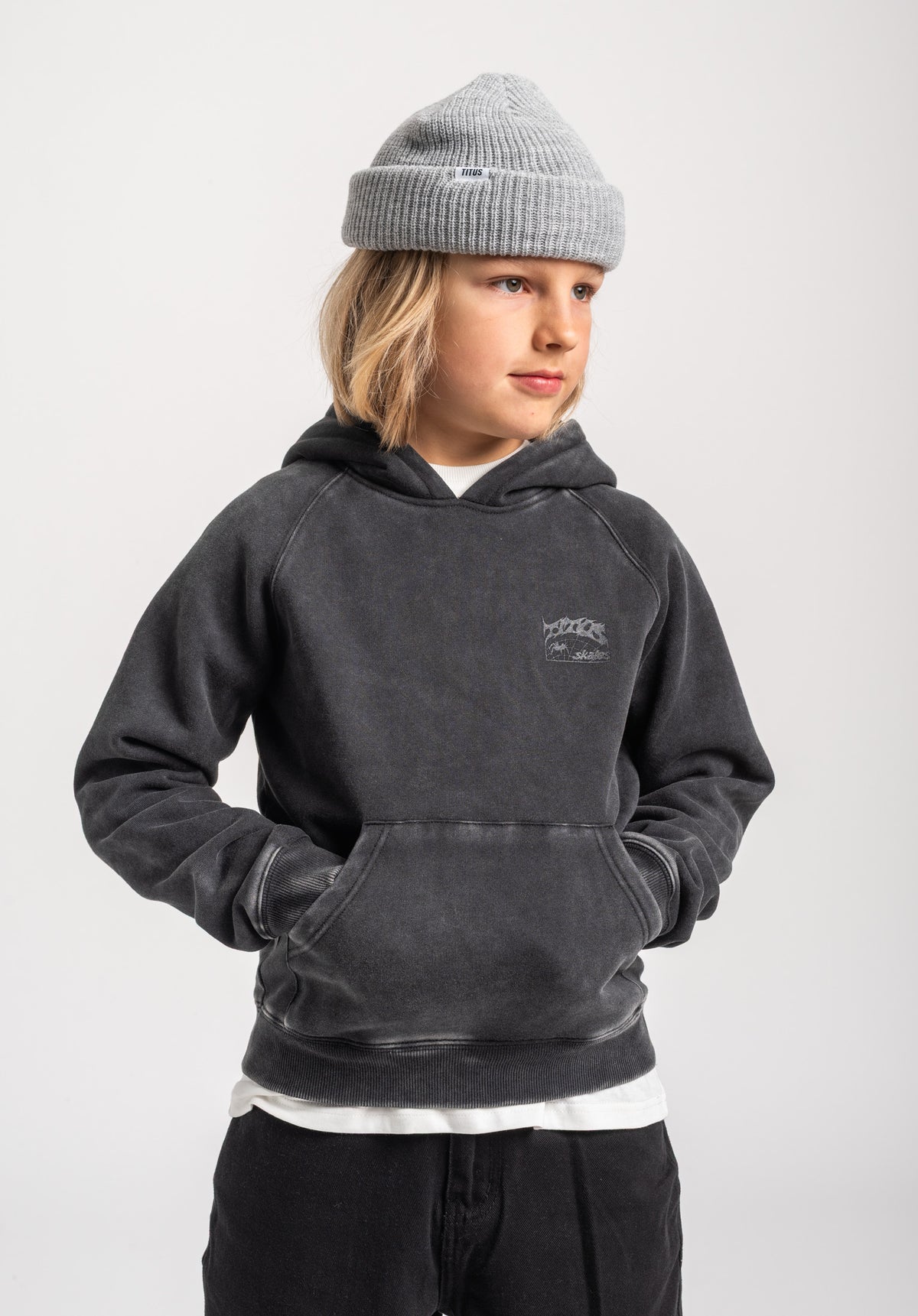 TITUS Heritage Clean Kids Sweat à capuche blackfaded – Vue de détail 2