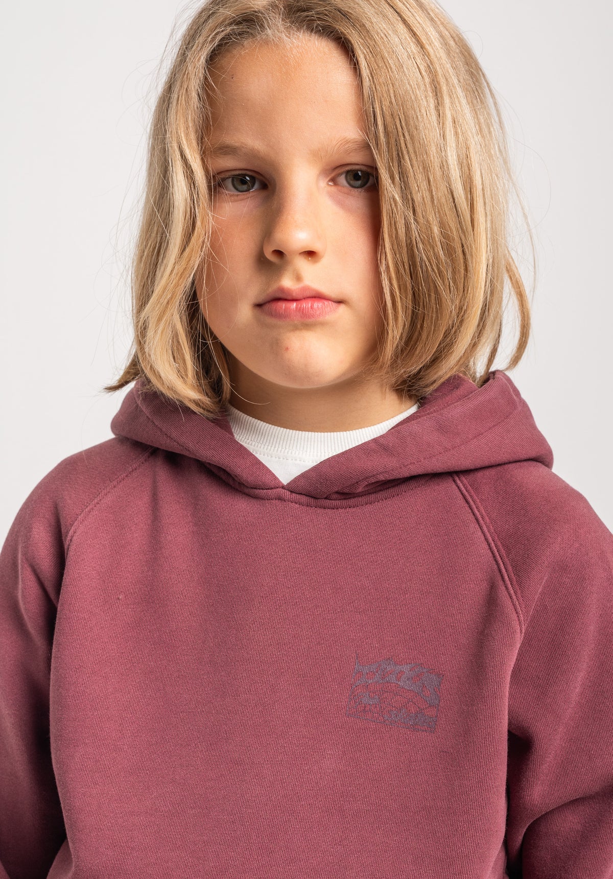 TITUS Heritage Clean Kids Felpa con cappuccio darkberryfaded – Vista di dettaglio 1