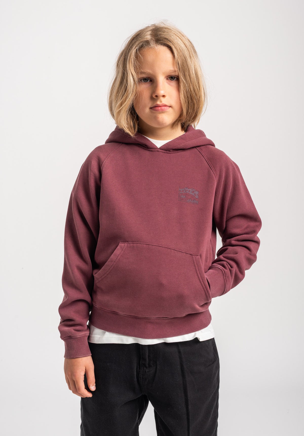 TITUS Heritage Clean Kids Felpa con cappuccio darkberryfaded – Vista di dettaglio 2