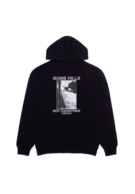 GX1000 Bomb Hills Not Countries Hoodie black-grey – Front view