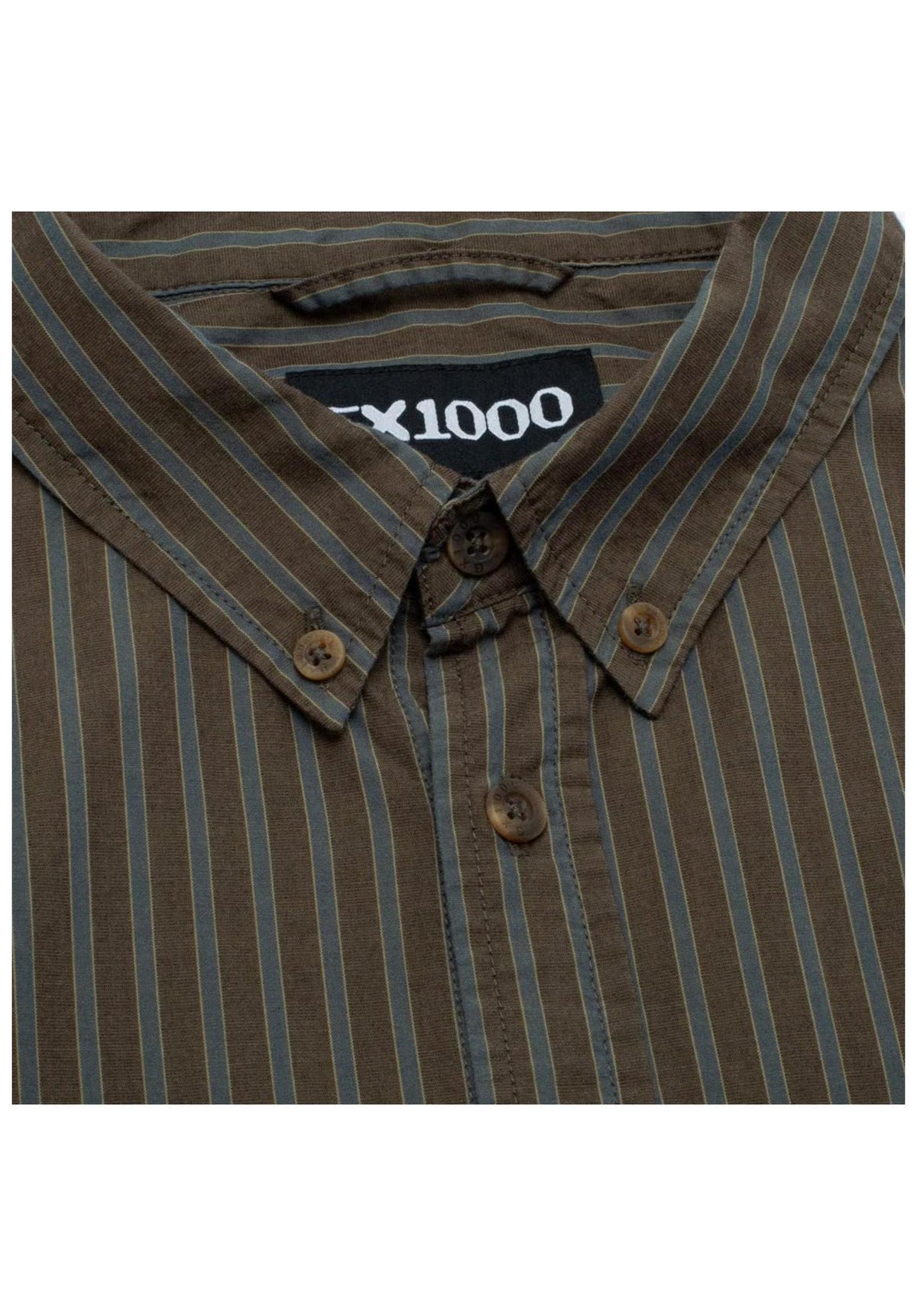 GX1000 Long Sleeve Button Down Shirt-Longsleeve olive-striped – Detail view 2