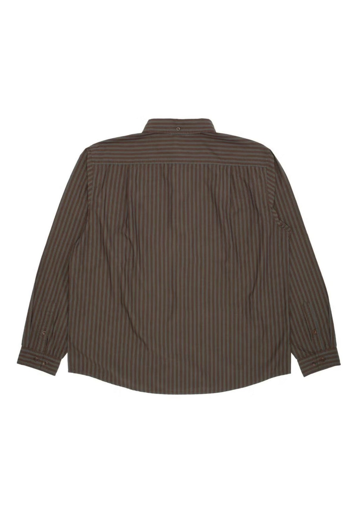 GX1000 Long Sleeve Button Down Shirt-Longsleeve olive-striped – Back view