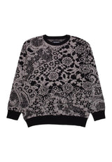 GX1000 Jacquard Knit Laced Sweatshirt grey-black – Front view