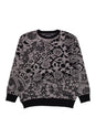 Jacquard Knit Laced grey-black Vorderansicht