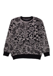 Jacquard Knit Laced grey-black Vorderansicht
