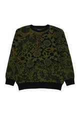 GX1000 Jacquard Knit Laced Sweatshirt green-black – Front view