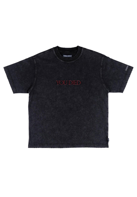Welcome x Dark Souls You Died Distressed T-Shirt vintage-black – Front view
