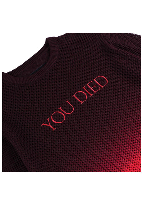 Welcome x Dark Souls You Died Dip-Dyed Loose Gauge Boxy Felpa black-red – Vista posteriore