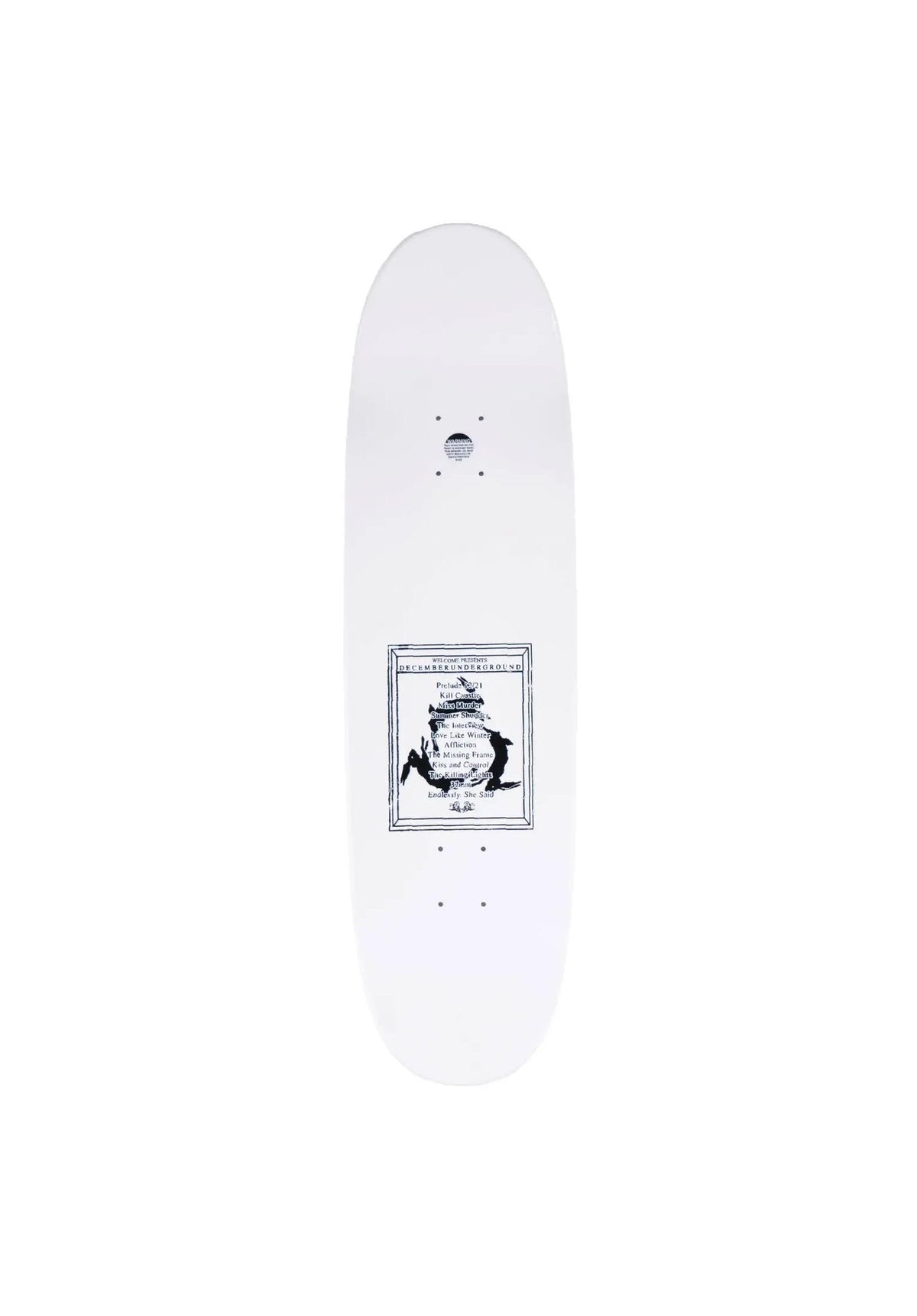 Welcome X AFI Decemberunderground on Sons of Boline Deck white glitter – Back view